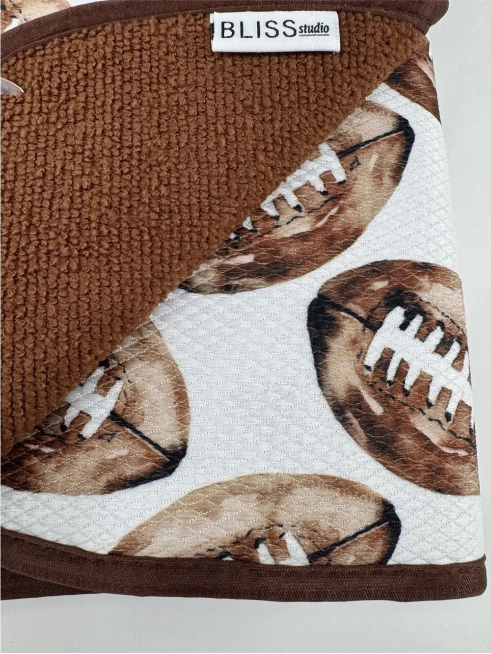 FOOTBALL ~ 2 Pack Reversible Drying Mat For Kitchen Counter ~ 16” x 19”